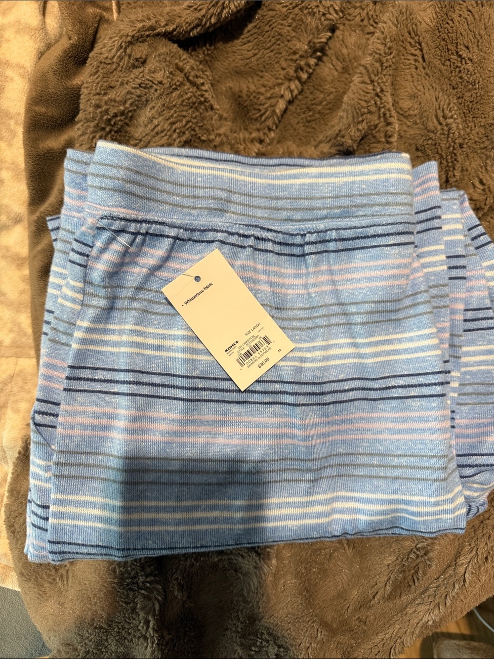 croft & barrow Light Blue, Navy and White Striped Pajama Pants